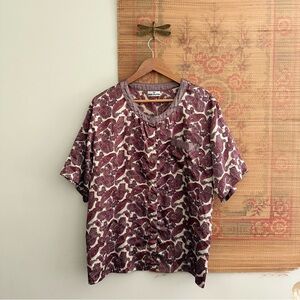 Mario Valentino Satin Paisley Top